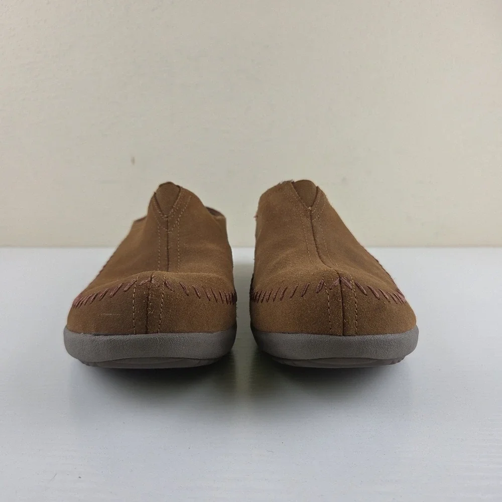 Skechers Savor Sedona Brown Suede Leather Slip On Mules Shoes Women's Size 11